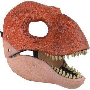 Kids Oragne Natural Latex Moving Jaw Movable Dinosaur Mask